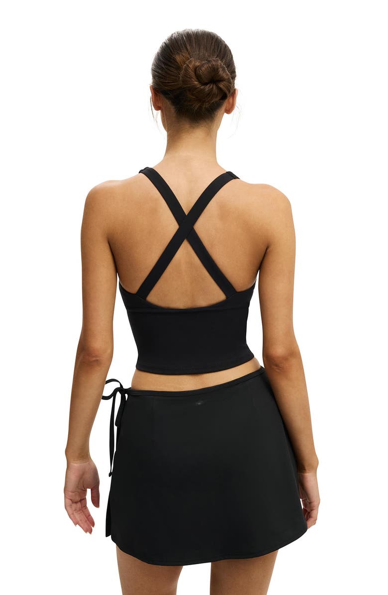 COTTON ON BODY Women's Active Wrap Skirt With Tie, Alternate, color, Black