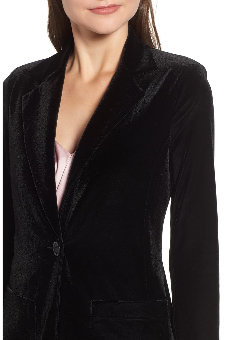 Blackjack Velvet Blazer, Alternate, color, BLACK