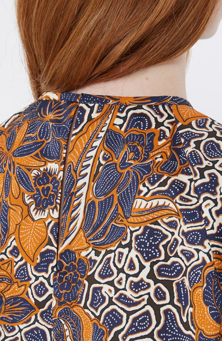 Weekend Max Mara Quaglia Floral Cotton Top, Alternate, color, Navy