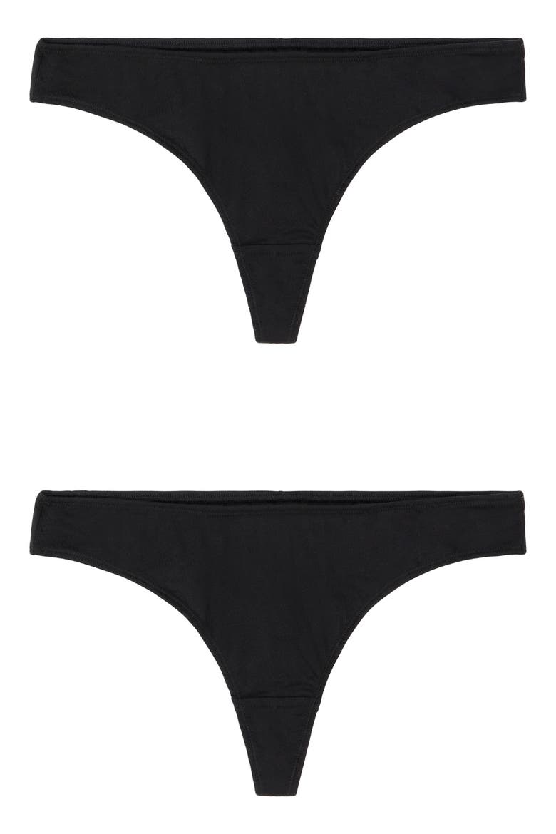 2-Pack Compostable Organic Cotton Thongs, Alternate, color, BLACK