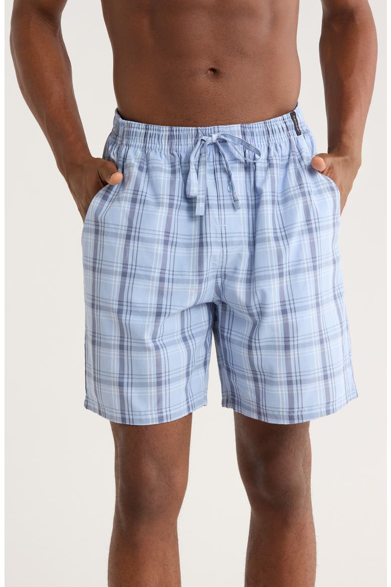Plaid Pajama Shorts, Main, color, BRUNNERA BLUE