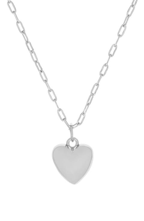 Small Puffy Heart Charm Necklace