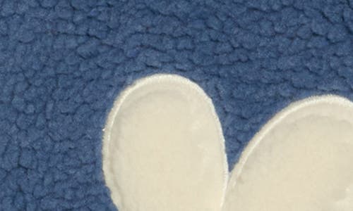 Rdi Flower Appliqué Faux Shearling Zip Jacket In Blue
