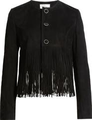 FRAME The Saddle Suede Fringe Jacket