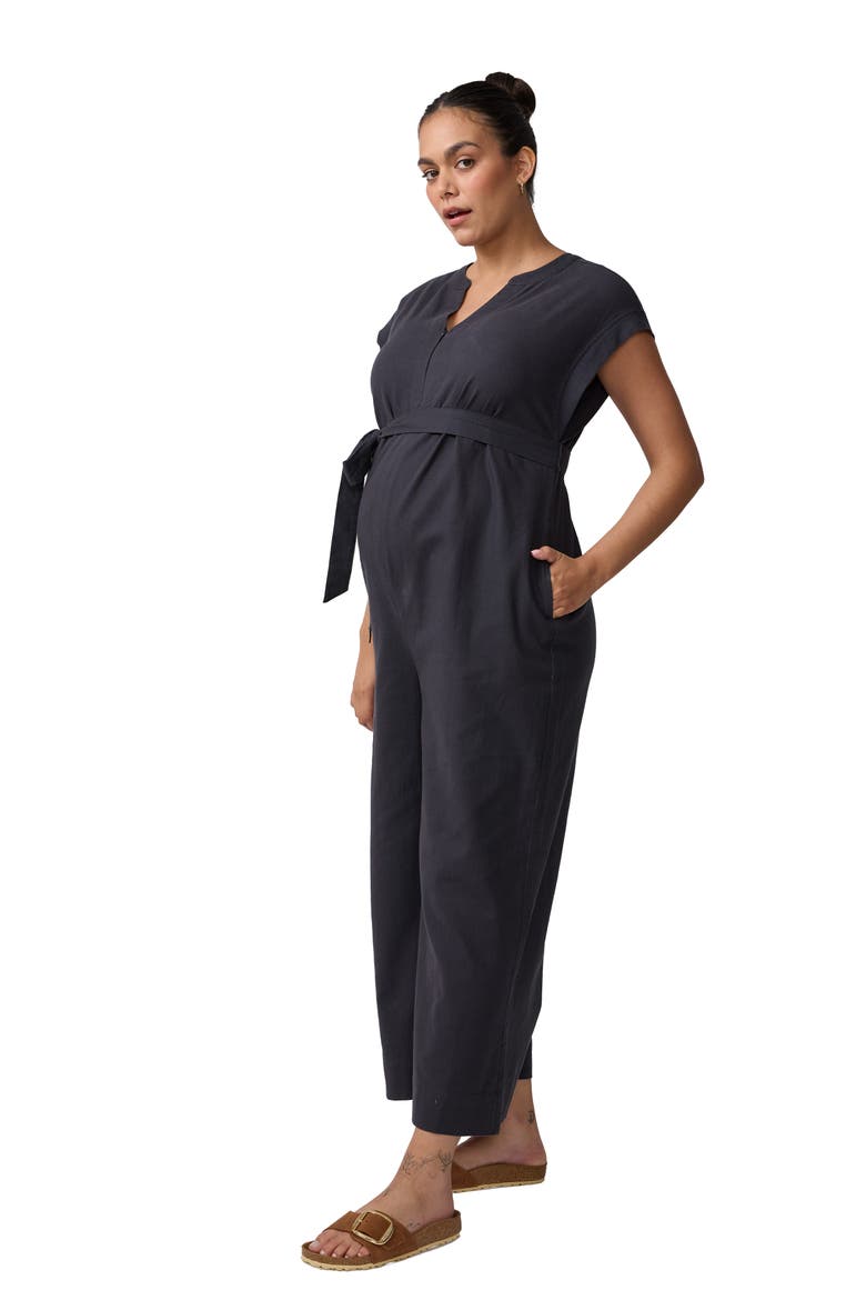 Arlo Maternity Black Woven Jumpsuit, Alternate, color, Black