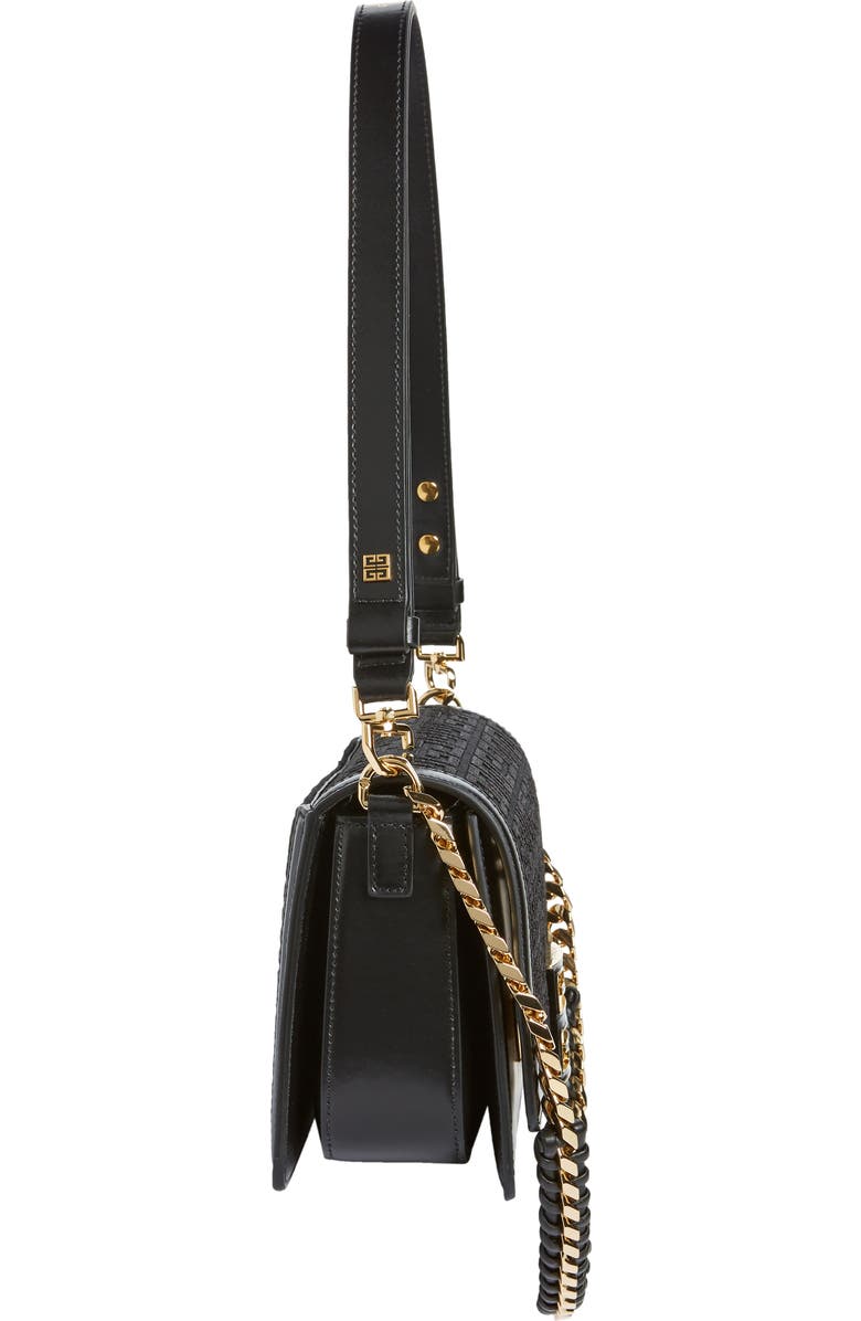 Givenchy Medium 4G Embroidered Canvas & Leather Bag, Alternate, color,