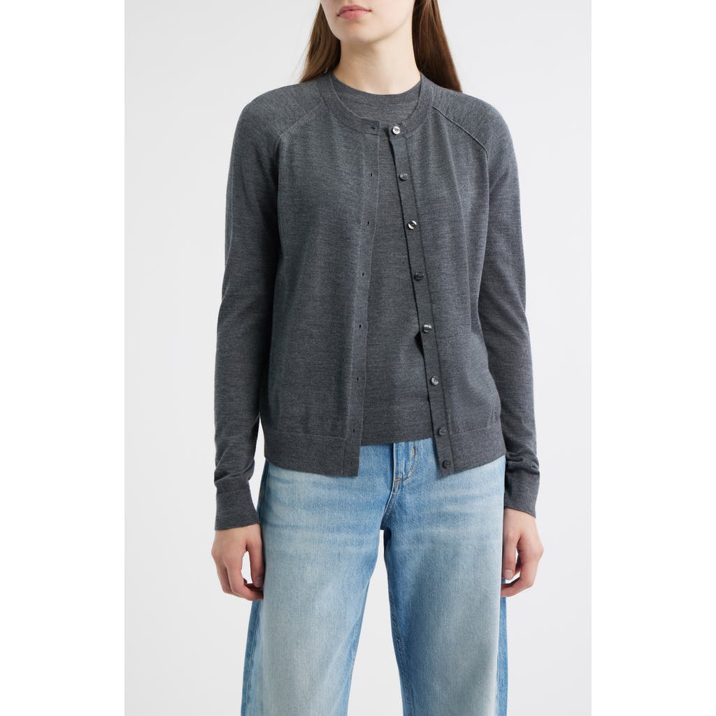 Hugo Boss Boss Fonami Virgin Wool Cardigan In Gray