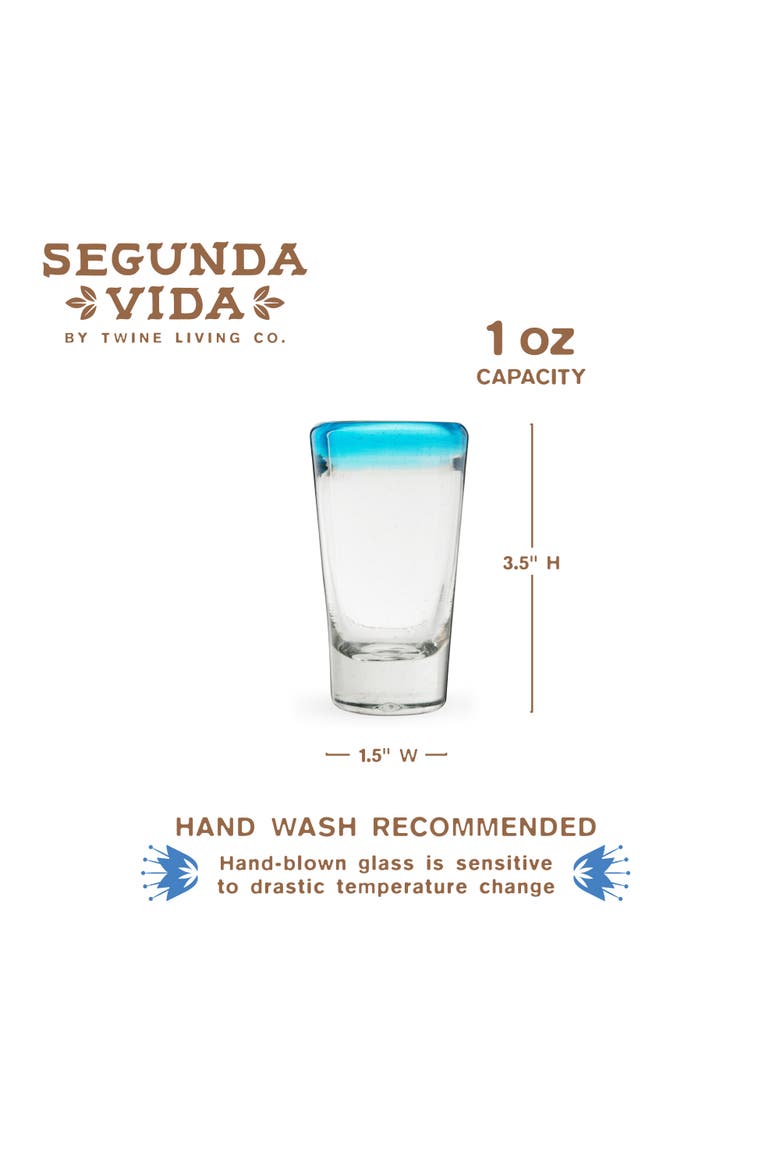 Segunda Vida Primavera Recycled Shot Glasses Set of 4, Alternate, color, Clear