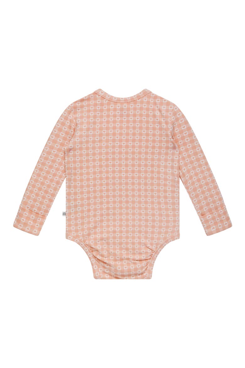 Comfy Long Sleeve Bodysuit, Alternate, color, HEART GINGHAM