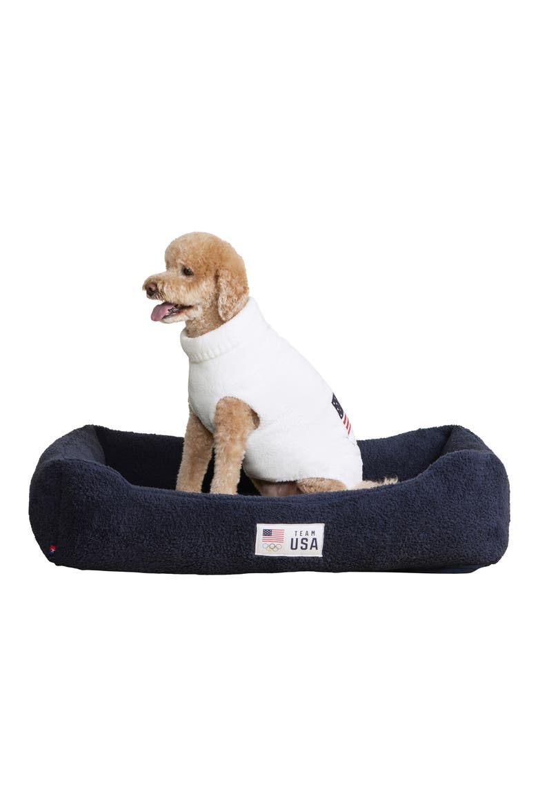 CozyChic® Flag Pet Bed, Alternate, color, INDIGO