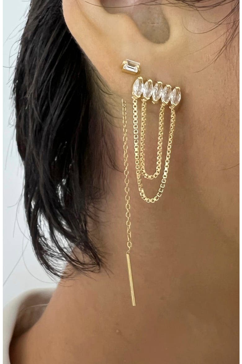 Rocky Earrings, Alternate, color, YELLOW GOLD PLATED