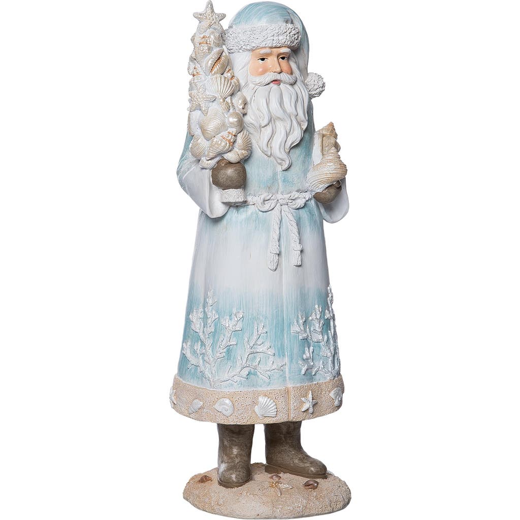 Gallerie Ii Beach Santa Figurine In Blue
