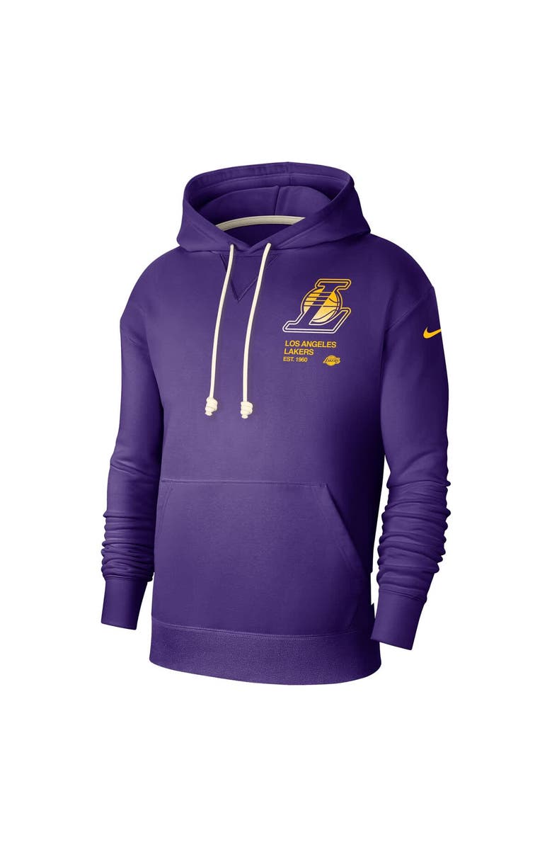 Nike Men's Nike Purple Los Angeles Lakers Courtside Standard Issue Premium Performance Pullover Hoodie, Alternate, color, Purple