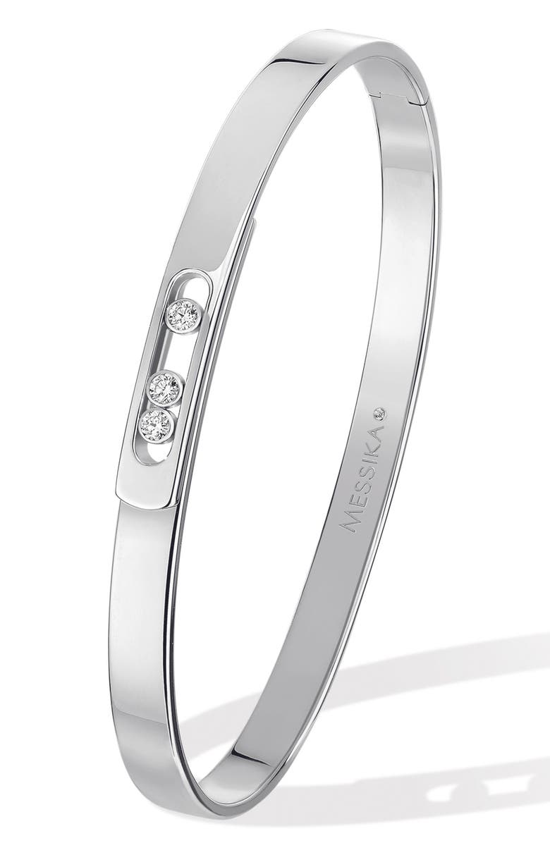 Messika Move Noa Diamond Bangle, Main, color, White Gold
