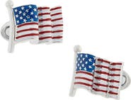 Jan Leslie American Flag Sterling Cufflinks