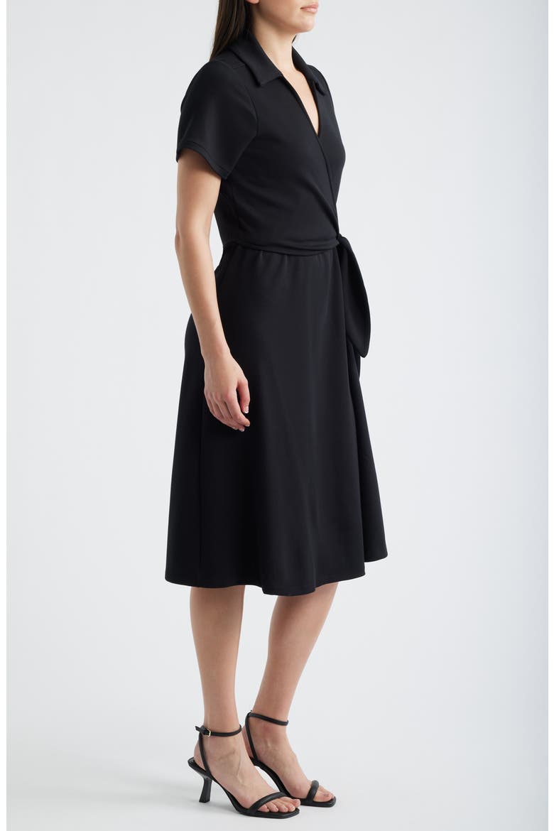 AirEssentials Midi Shirtdress, Alternate, color, VERY BLACK