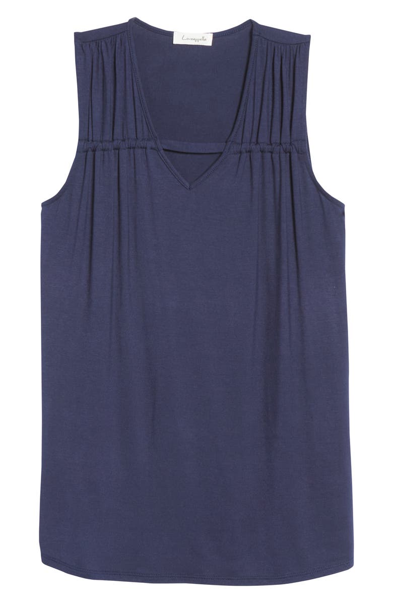 Loveappella Solid Gathered Shoulder Cutout Tank, Alternate, color, 