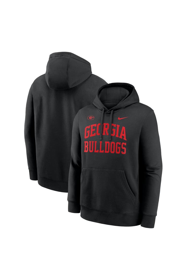 Men's Nike  Black Georgia Bulldogs Primetime Arched Club Fleece Pullover Hoodie, Main, color, Black