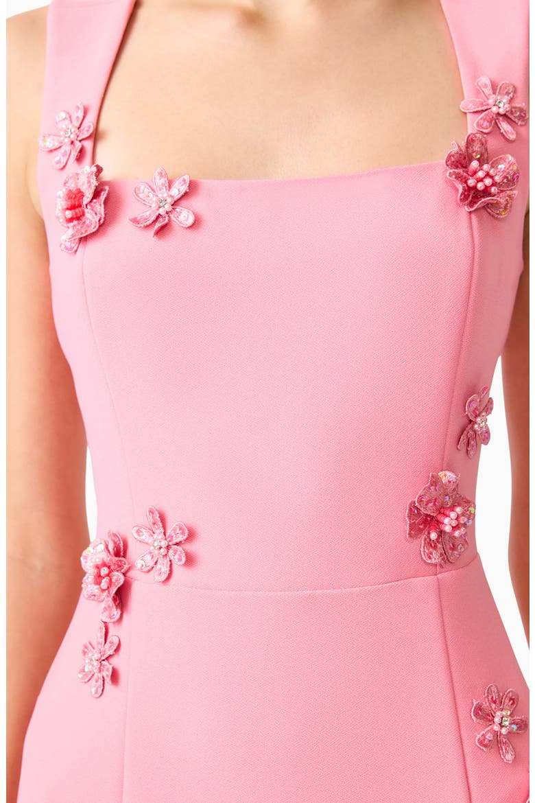 Hayley Beaded Floral Appliqué Sheath Gown, Alternate, color, PINK