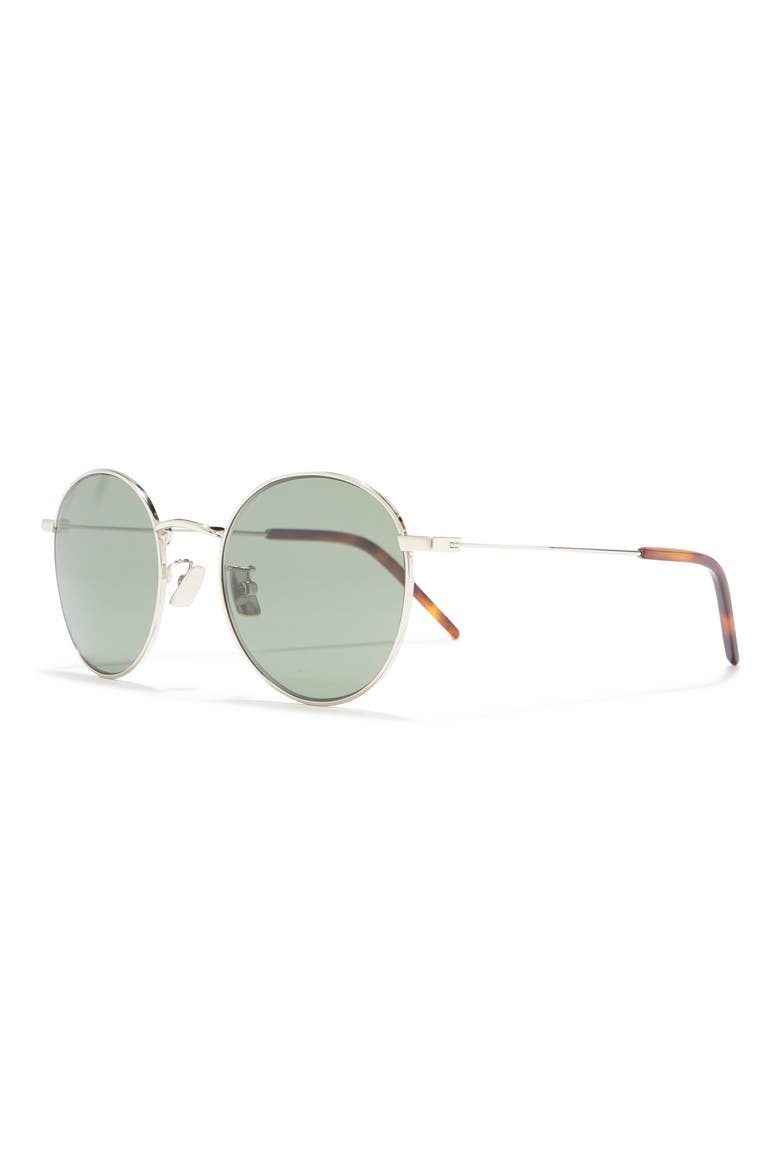 52mm Round Sunglasses, Alternate, color, SILVER SILVER GREEN