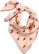 Lost Pattern Twin Hearts Silk Bandana
