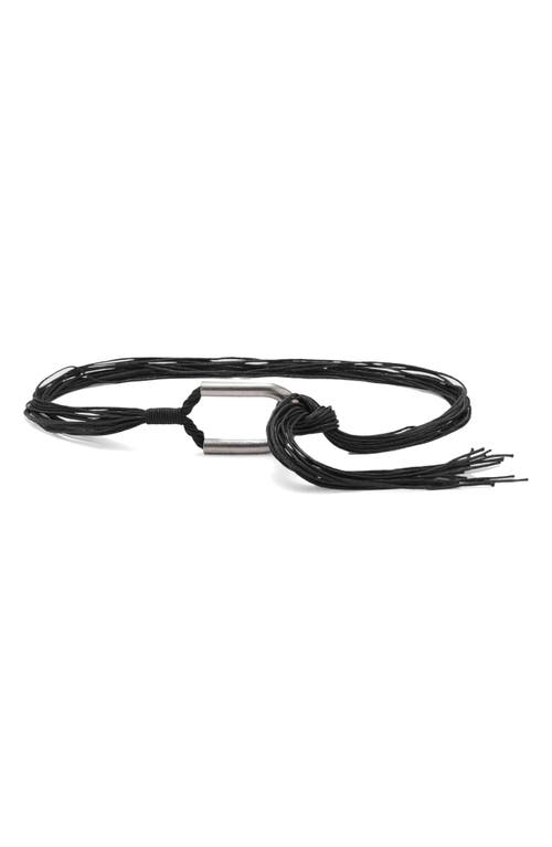 Mango Teen Braided Rope Belt In Black
