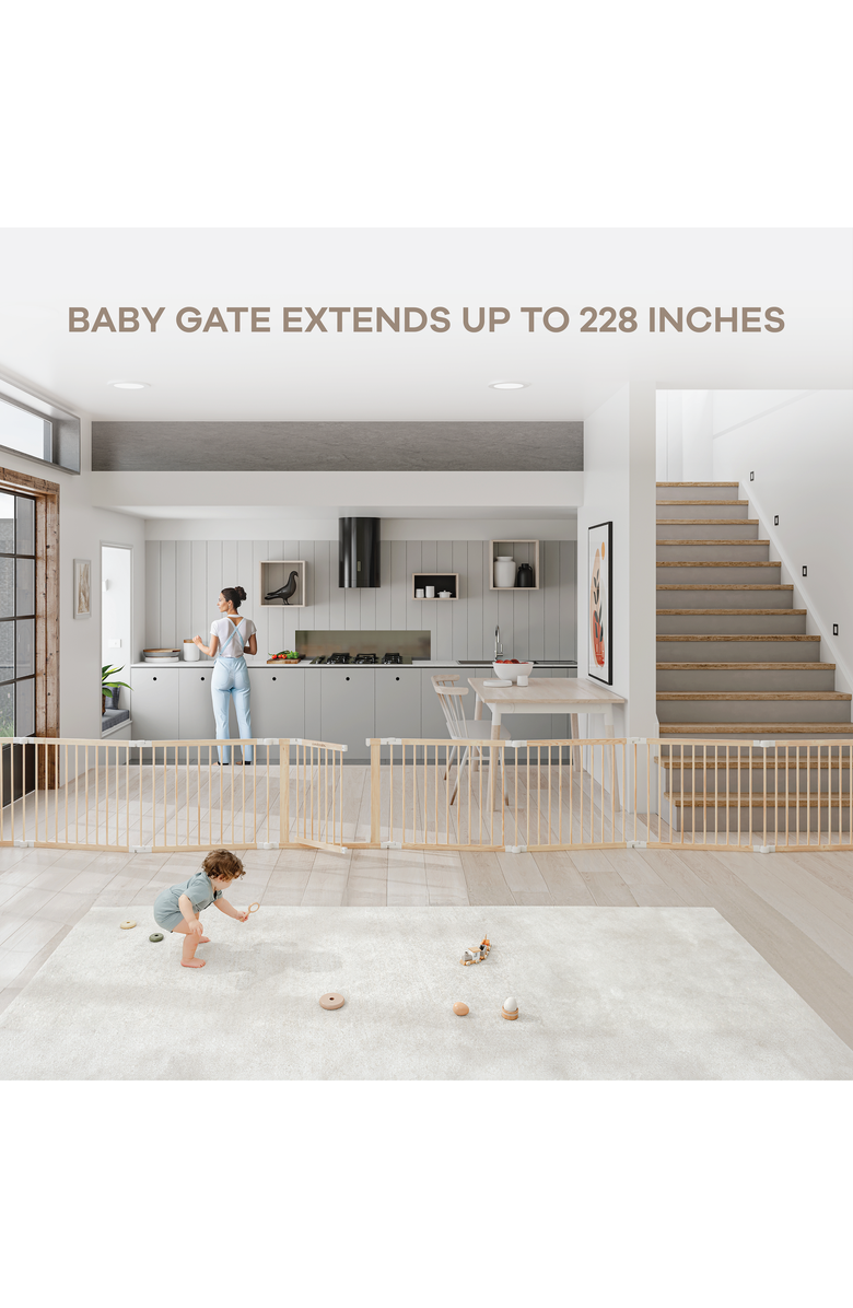 Comfy Cubs Playpen for Toddler and Babies, Alternate, color, Natural Wood