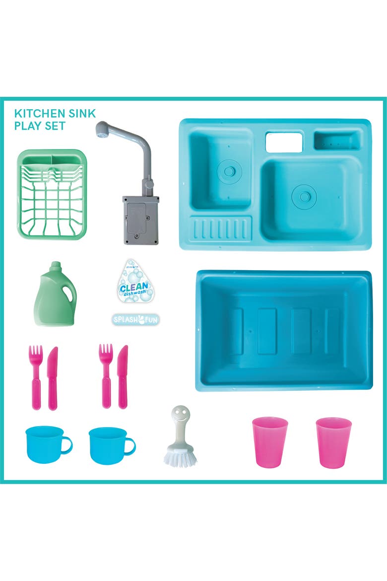 Wash up Kitchen Sink Playset with Running Water, Alternate, color, Multicolored