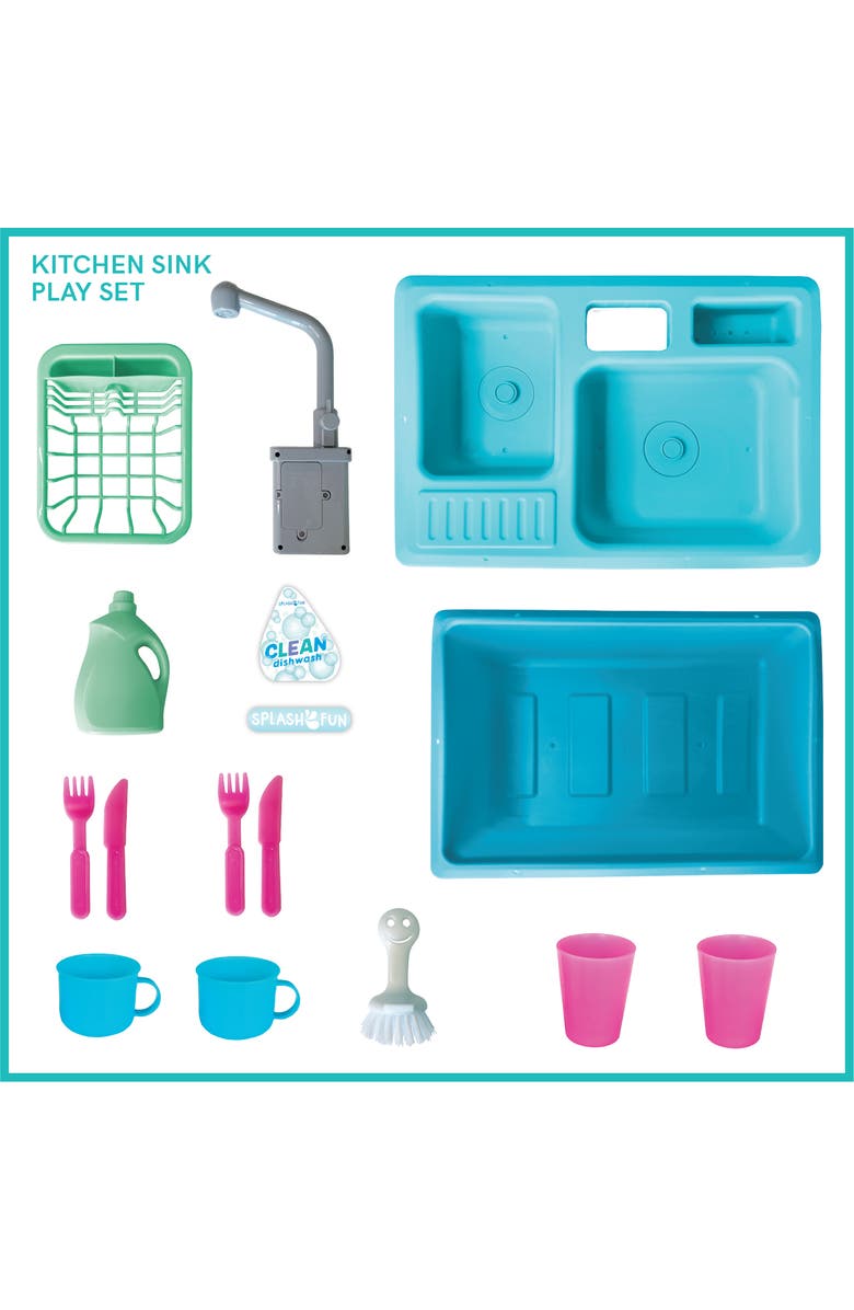 Splash Fun Wash up Kitchen Sink Playset with Running Water, Alternate, color, Multicolored