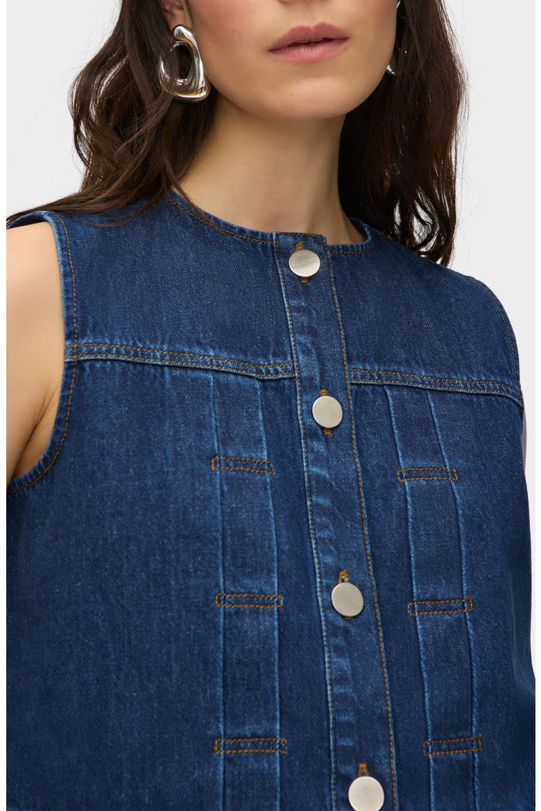 Bobbie Denim Vest, Alternate, color, OCEAN BLUE