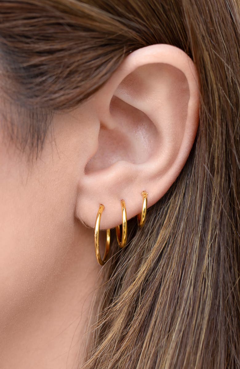 Girls Crew Endless Hoops Set of 3 Hoop Earrings, Alternate, color, Gold