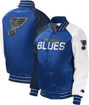 STARTER Youth Starter Blue St. Louis Blues Raglan Full-Snap Varsity Jacket