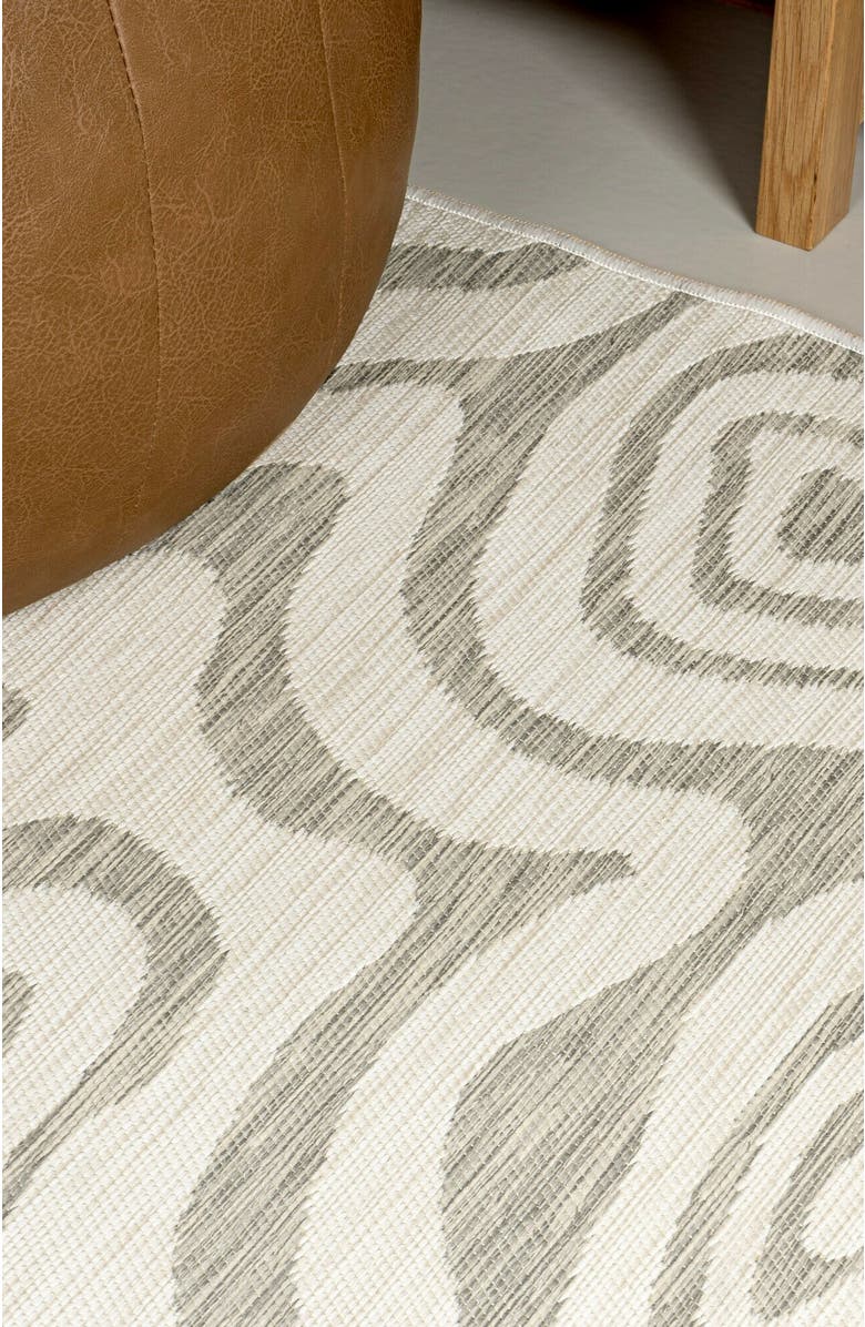 JONATHAN Y Eryx Modern Bohemian Abstract Organic Reversible Machine-Washable Indoor/Outdoor Area Rug, Alternate, color, Gray/Cream