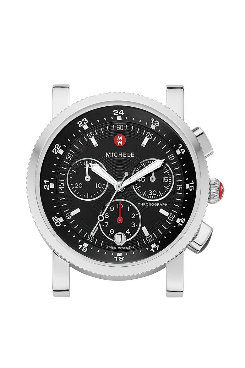 'Sport Sail' Black Dial Watch Case, 38mm, Main, color, SILVER / BLACK