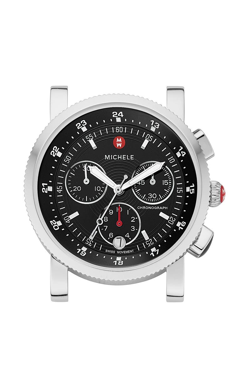 MICHELE 'Sport Sail' Black Dial Watch Case, 38mm, Main, color, 