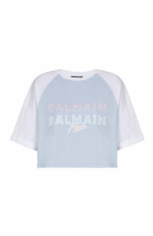 Balmain Cropped T-shirt With Paris Print