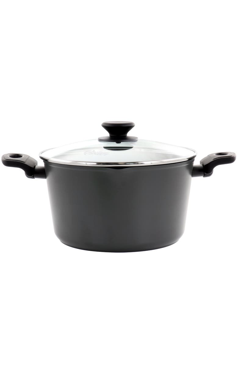 OSTER Kingsway 5.5 Quart Aluminum Nonstick Dutch Oven With Lid, Main, color, Black