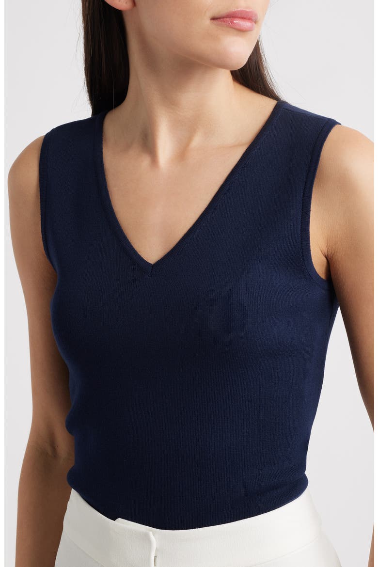 V-Neck Sweater Tank, Alternate, color, NAVY
