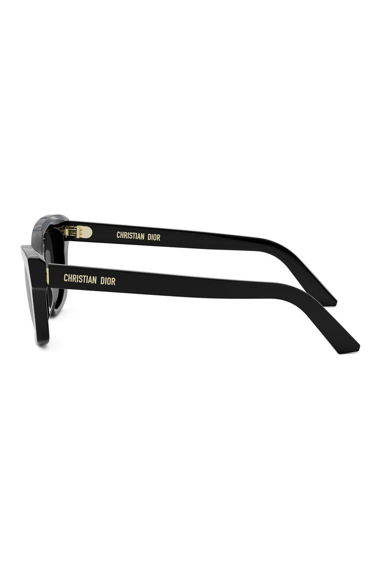 'DiorMidnight B2I Cat Eye Sunglasses, Alternate, color, SHINY BLACK / SMOKE