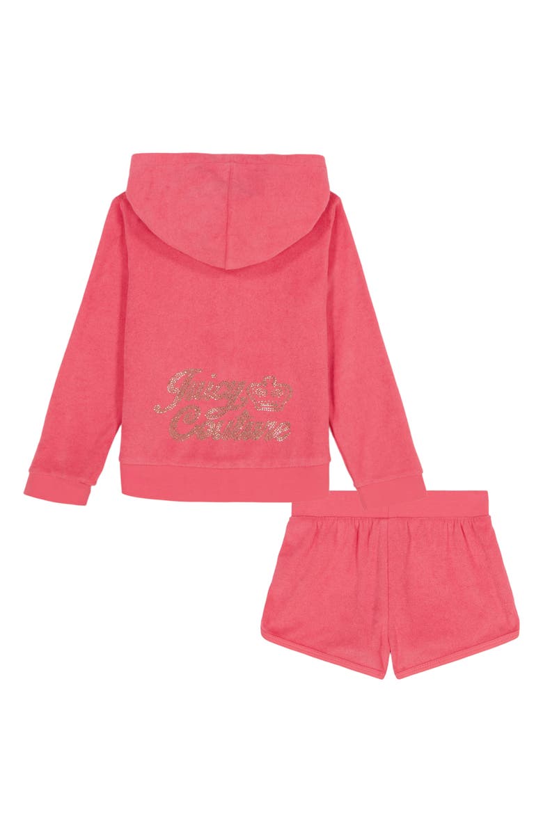 Juicy Couture French Terry Zip Hoodie & Shorts Set, Alternate, color, 