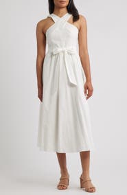 Anne Klein Crisscross Halter Midi Dress