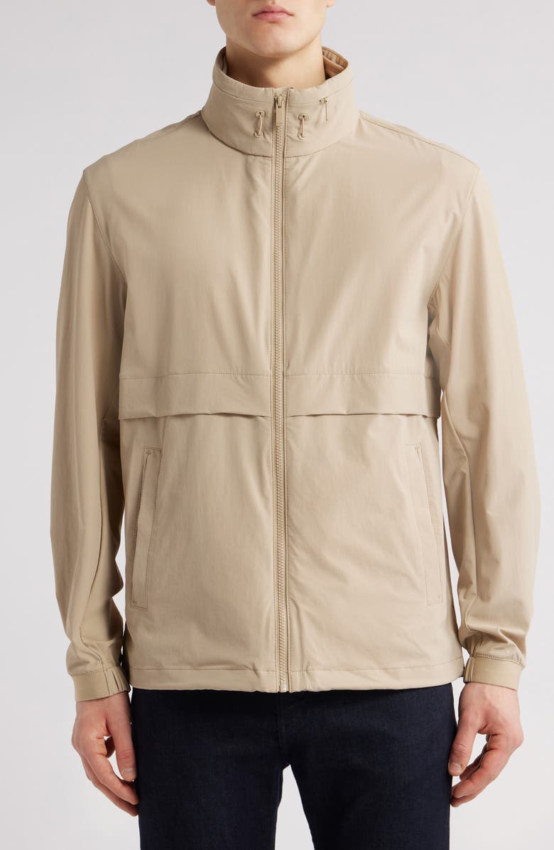 BOSS Caldar Hooded Zip-Up Jacket, Alternate, color, Light Beige