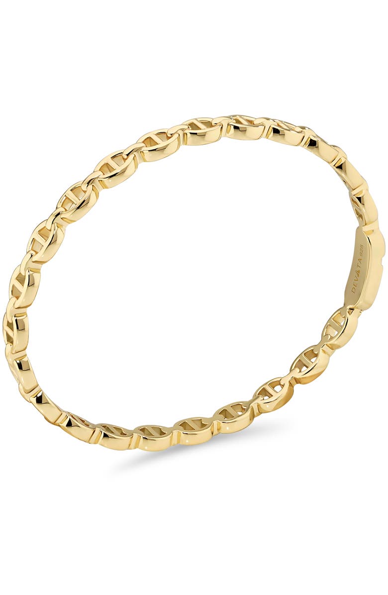 DEVATA Mariner Anchor Bangle Bracelet in Gold Plated Sterling Silver, Alternate, color, Yellow Gold