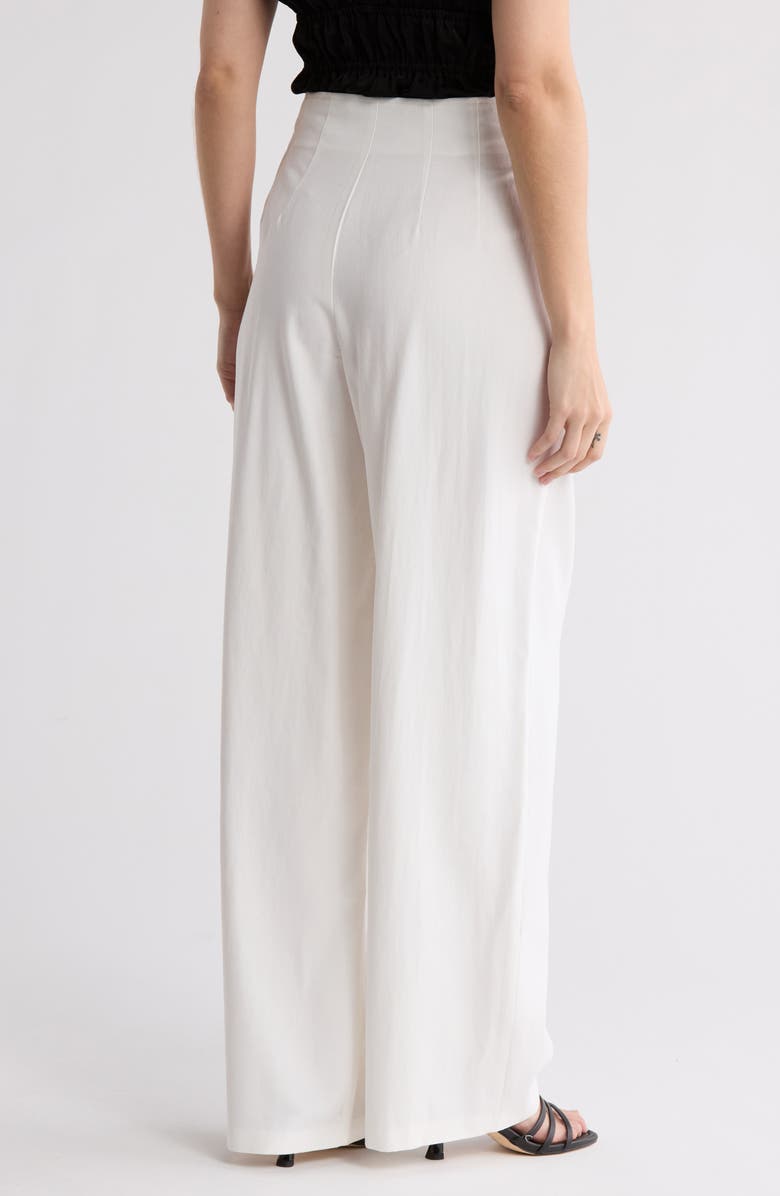 WAYF High Rise Pleated Wide Leg Pants, Alternate, color, Ivory