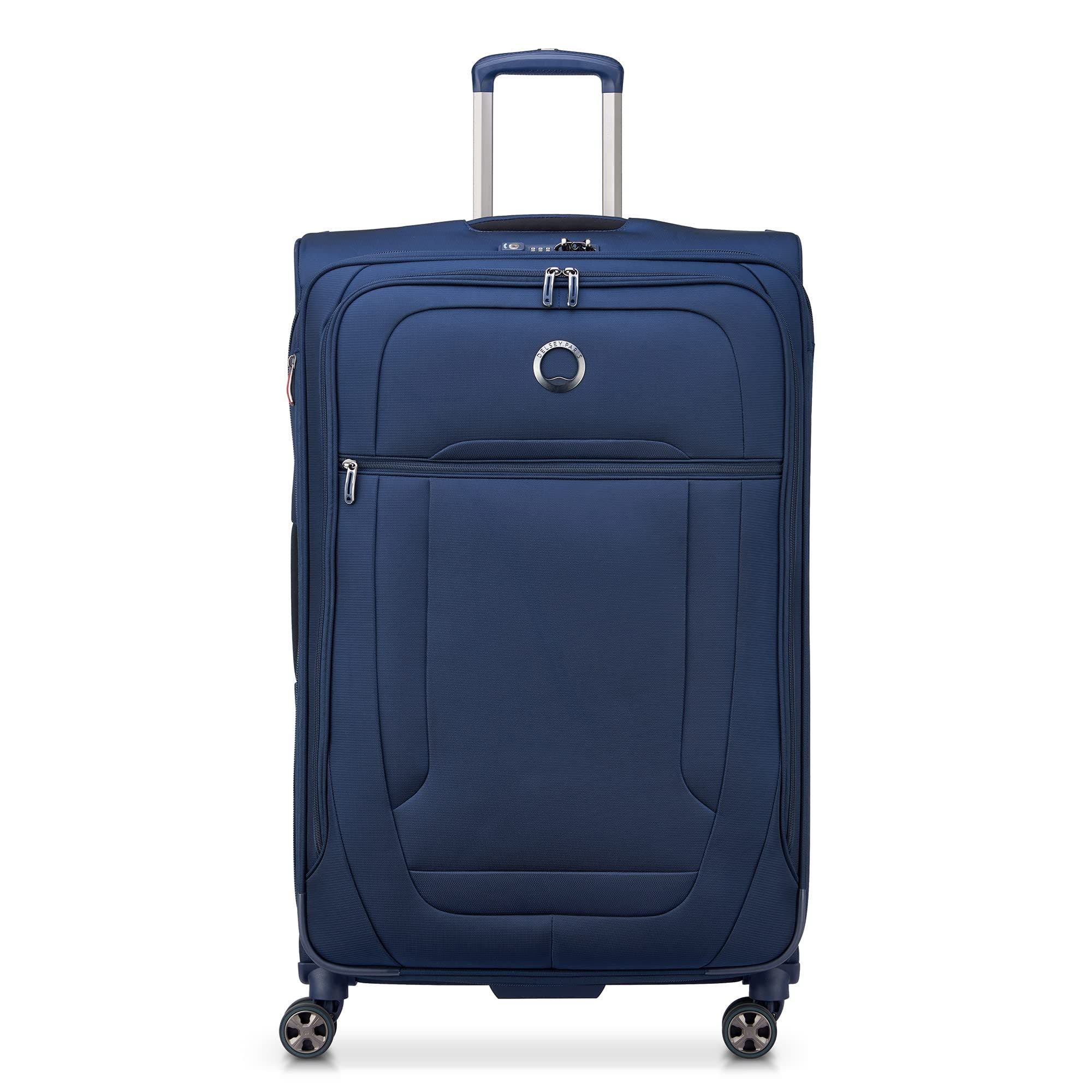 81028242 Helium DLX Checked-Large 29 Inch Softside Expandable Luggage with Spinner Wheels, Main, color, Navy Blue