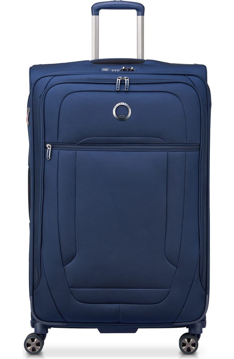 81028242 Helium DLX Checked-Large 29 Inch Softside Expandable Luggage with Spinner Wheels, Main, color, Navy Blue