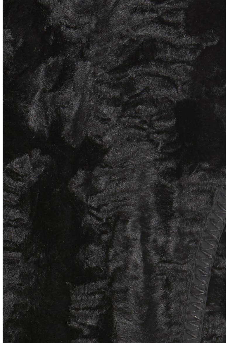 Laundry by Shelli Segal Reversible Faux Persian Lamb Fur Coat, Alternate, color, BLACK