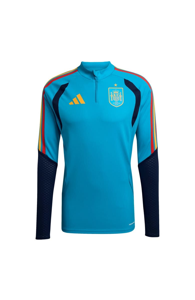 adidas Men's adidas Turquoise Spain National Team 2026 Tiro Quarter-Zip Training Top, Main, color, Turquoise