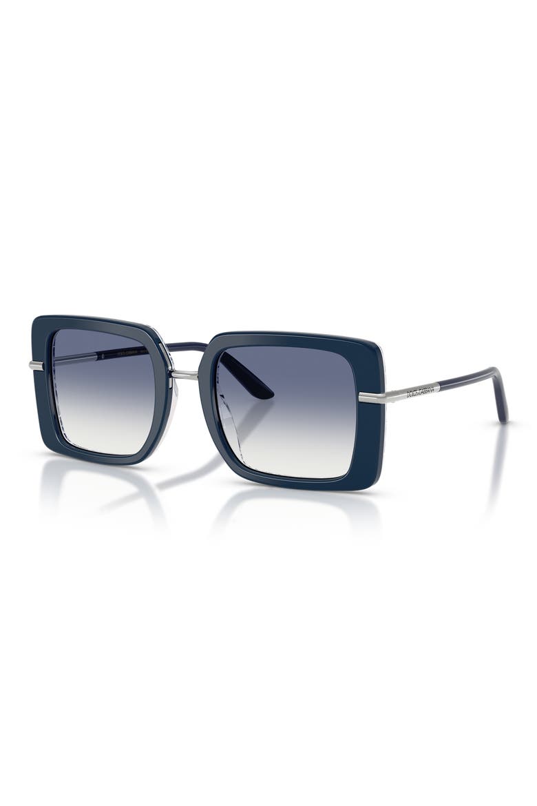 52mm Gradient Square Sunglasses, Alternate, color, BLUE CLEAR LIGHT BLUE