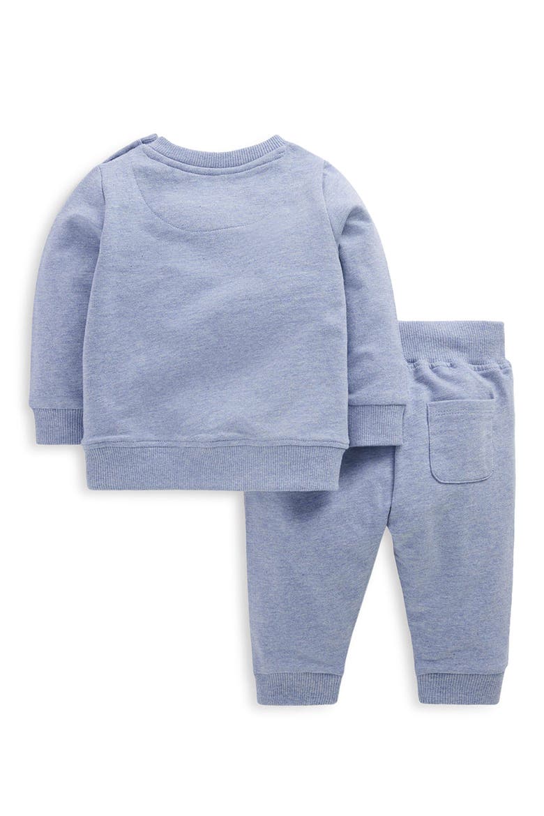 Kids' Appliqué Sweatshirt and Joggers Set, Alternate, color, BLUE MARL FARM